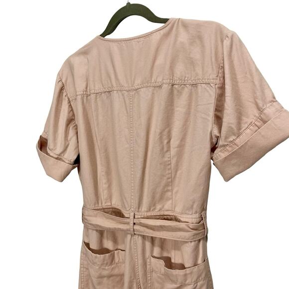 Madewell Top-Stitched Coverall Jumpsuit in Bashful Blush Pink Size 4 - Picture 3 of 15